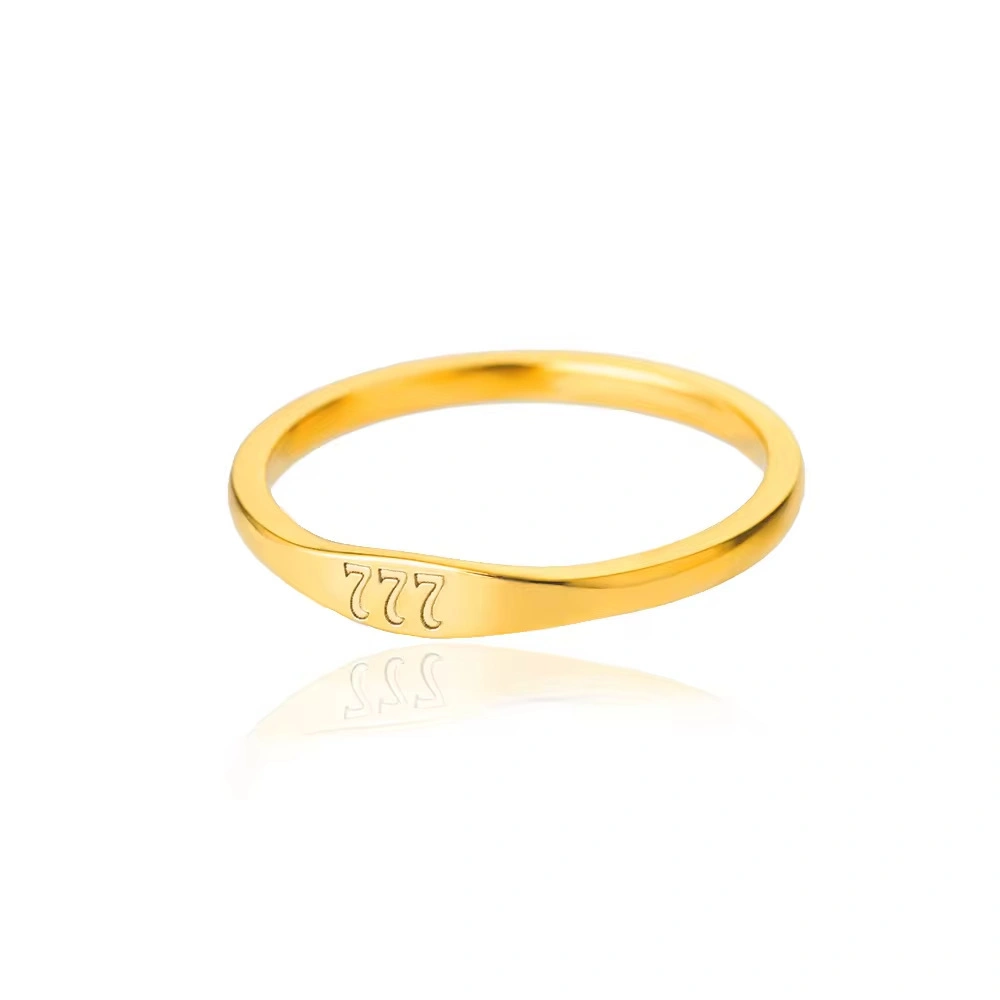 Gold-Tone Copper Angel Number Ring – Engraved Numerology Band in 10 Symbolic Designs