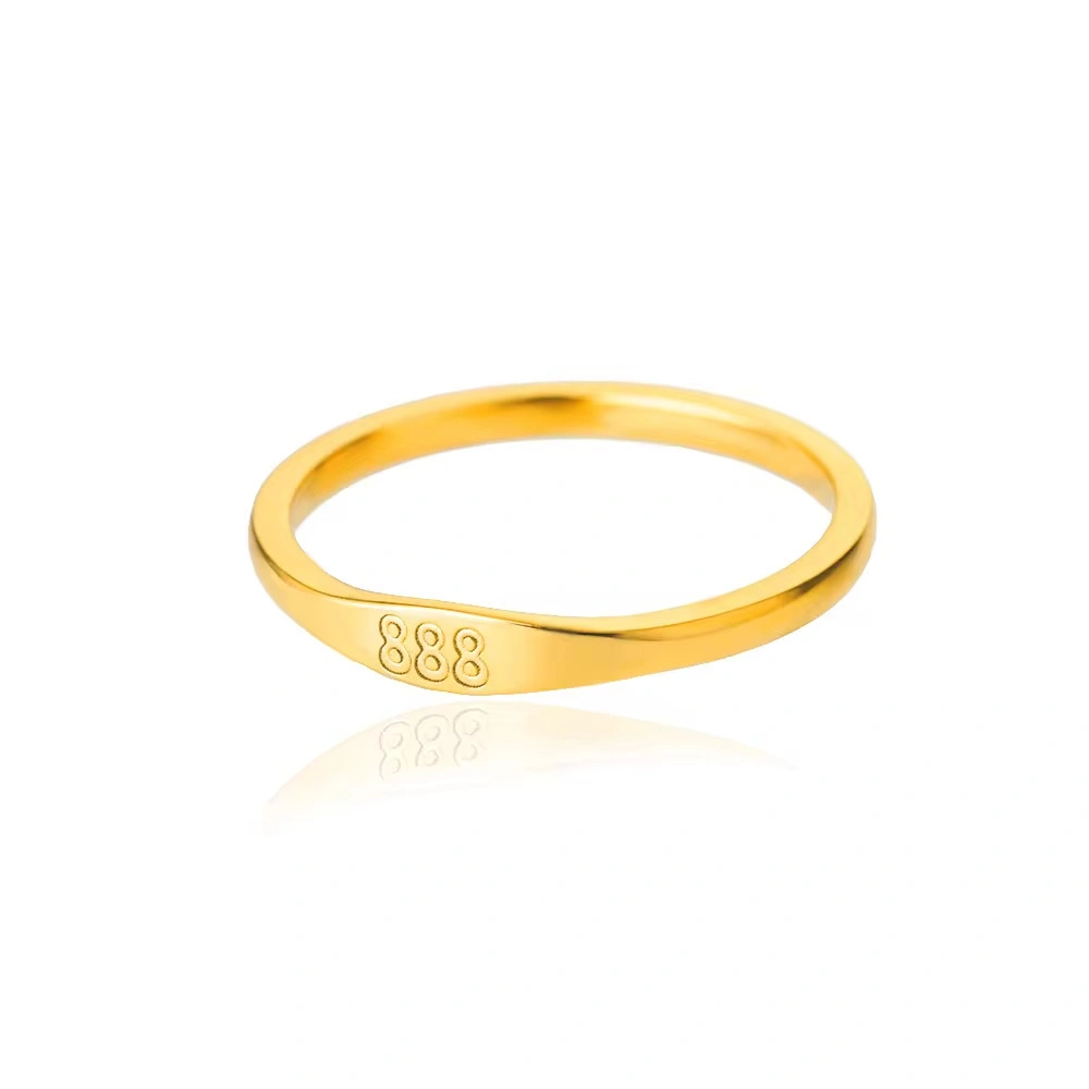 Gold-Tone Copper Angel Number Ring – Engraved Numerology Band in 10 Symbolic Designs