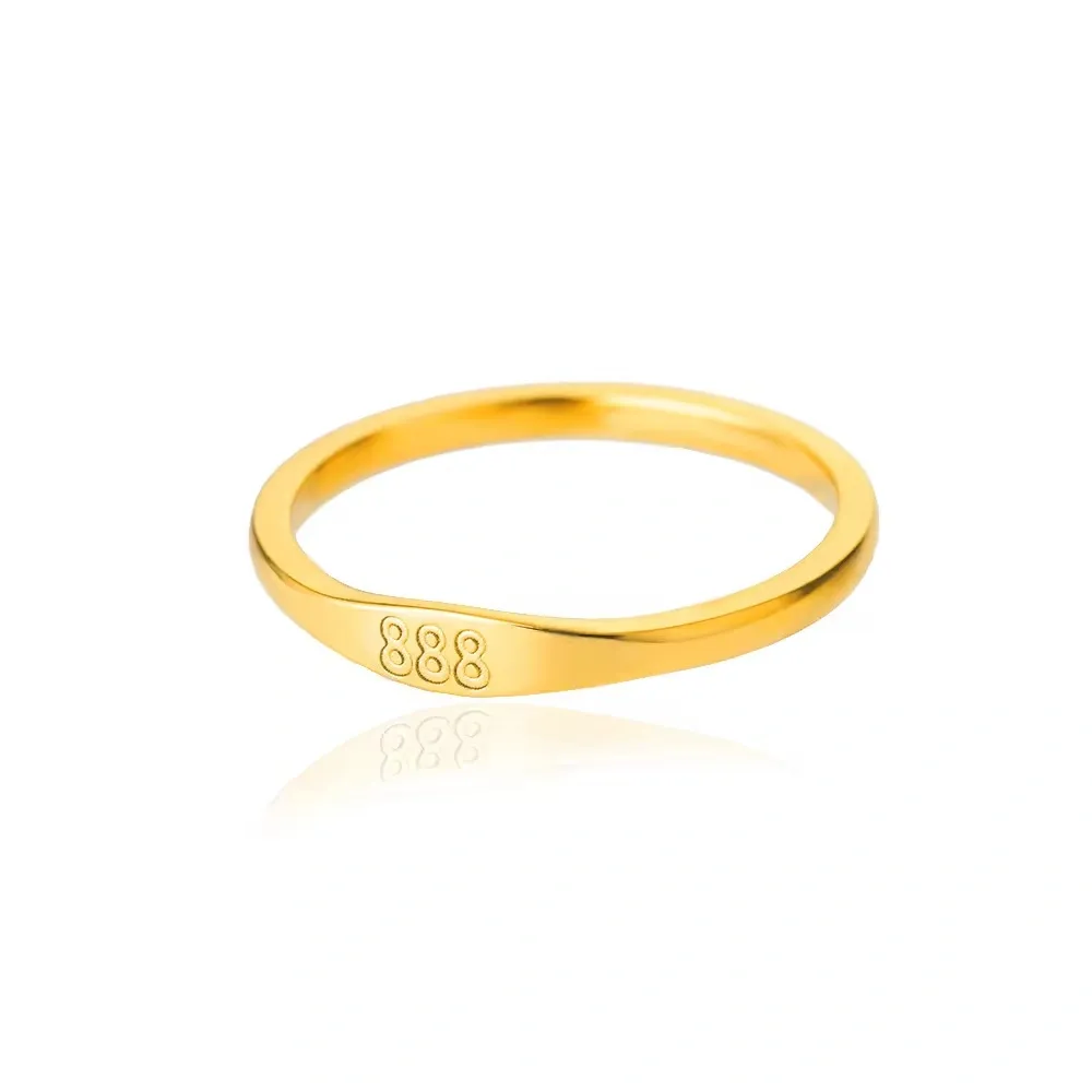 Gold-Tone Copper Angel Number Ring – Engraved Numerology Band in 10 Symbolic Designs