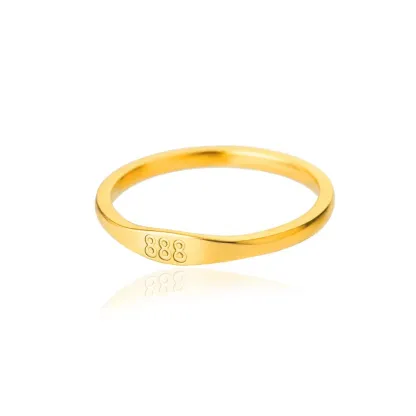 Gold-Tone Copper Angel Number Ring – Engraved Numerology Band in 10 Symbolic Designs