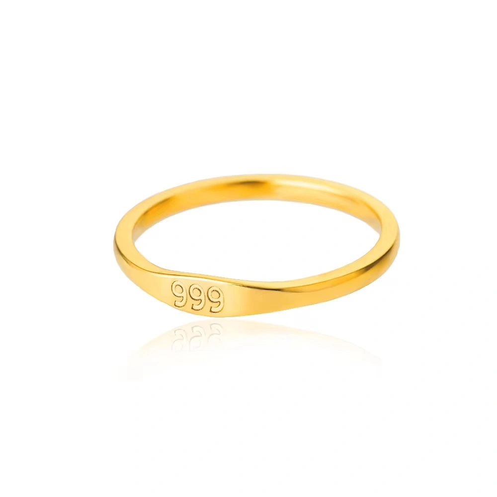 Gold-Tone Copper Angel Number Ring – Engraved Numerology Band in 10 Symbolic Designs