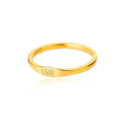 Gold-Tone Copper Angel Number Ring – Engraved Numerology Band in 10 Symbolic Designs