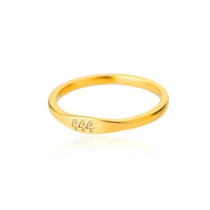 Gold-Tone Copper Angel Number Ring – Engraved Numerology Band in 10 Symbolic Designs