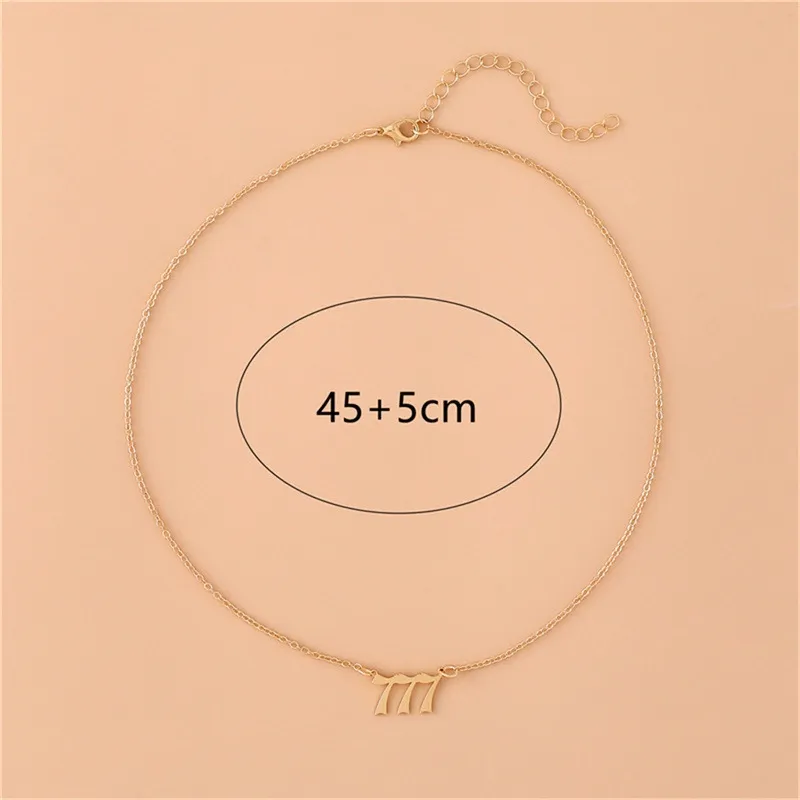Gold-Tone Stainless Steel Angel Number Necklace – Minimalist Numerology Pendant