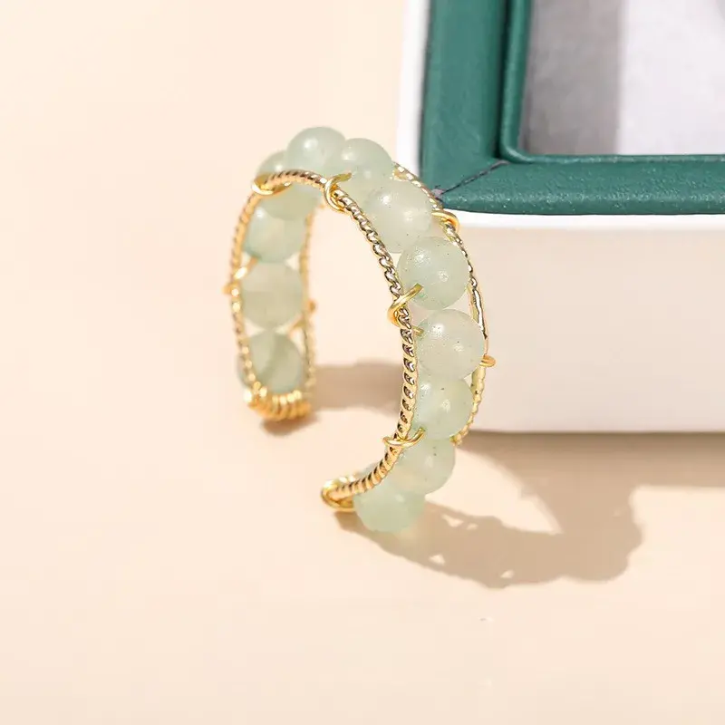 Green Aventurine 14K Gold Ring – Attract Prosperity, Calm the Mind & Seize New Opportunities