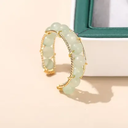 Green Aventurine 14K Gold Ring – Attract Prosperity, Calm the Mind & Seize New Opportunities