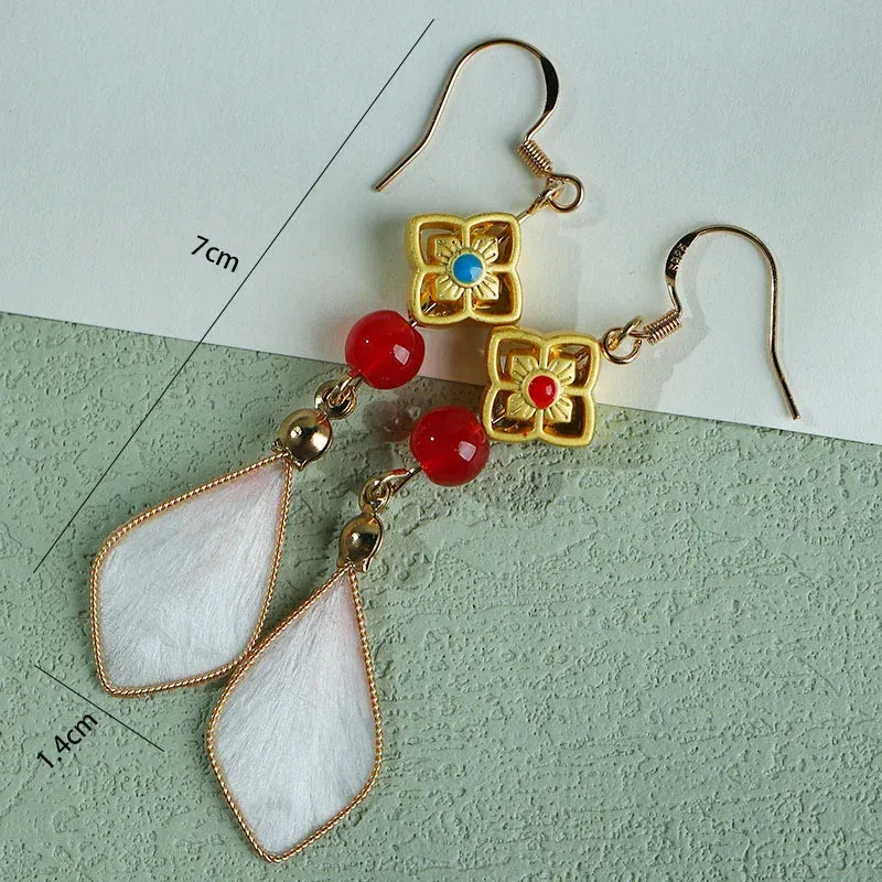 Handcrafted Silk Art Petal Blessing Dangle Earrings – 10 Colorful Designs