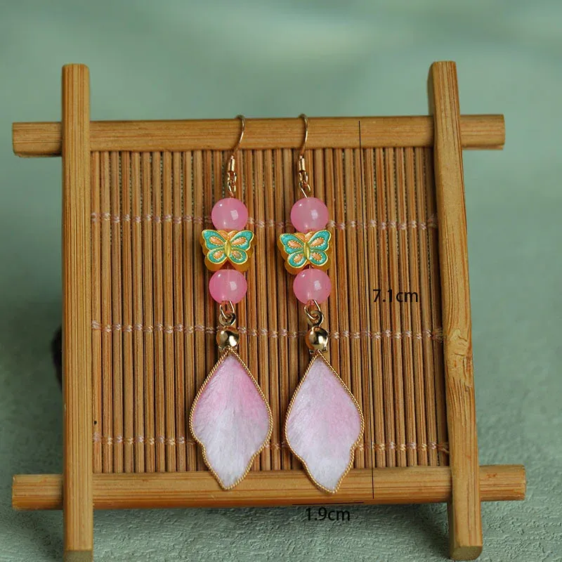 Handcrafted Silk Art Petal Blessing Dangle Earrings – 10 Colorful Designs