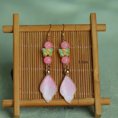 Handcrafted Silk Art Petal Blessing Dangle Earrings – 10 Colorful Designs