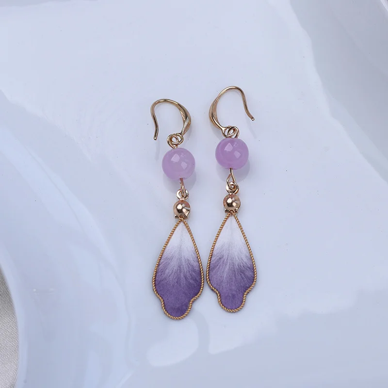 Handcrafted Silk Art Petal Blessing Dangle Earrings – 10 Colorful Designs