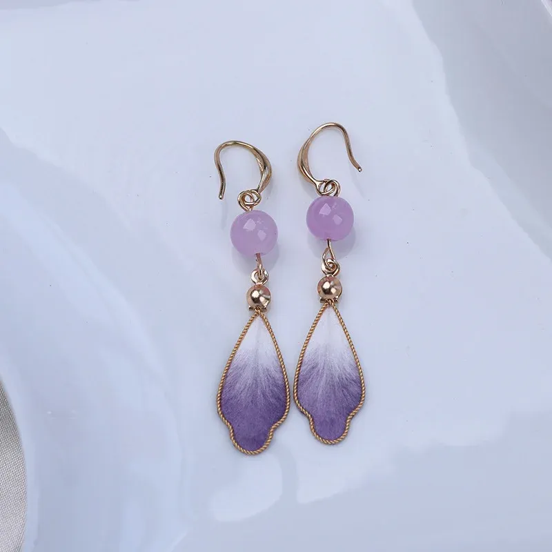 Handcrafted Silk Art Petal Blessing Dangle Earrings – 10 Colorful Designs