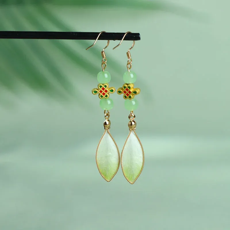 Handcrafted Silk Art Petal Blessing Dangle Earrings – 10 Colorful Designs