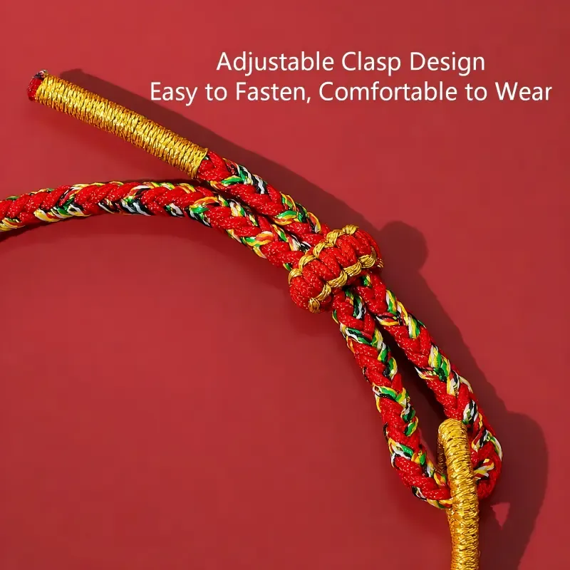 Handwoven Five-Color Chinese Zodiac Guardian Deity Projection Bracelet – Protection, Wisdom & Auspicious Guidance