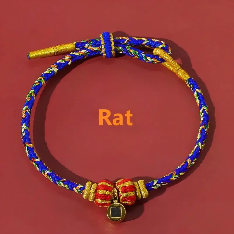Handwoven Five-Color Chinese Zodiac Guardian Deity Projection Bracelet – Protection, Wisdom & Auspicious Guidance