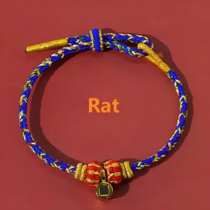 Handwoven Five-Color Chinese Zodiac Guardian Deity Projection Bracelet – Protection, Wisdom & Auspicious Guidance
