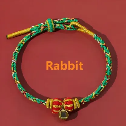 Handwoven Five-Color Chinese Zodiac Guardian Deity Projection Bracelet – Protection, Wisdom & Auspicious Guidance
