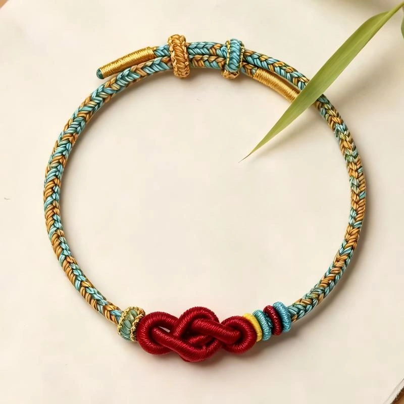 Handwoven Wenchang Knot Bracelet – Academic Success & Good Luck Chinese Cord Jewelry