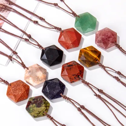 Hexagram Crystal Necklace – Six-Pointed Star Pendant for Balance & Intention