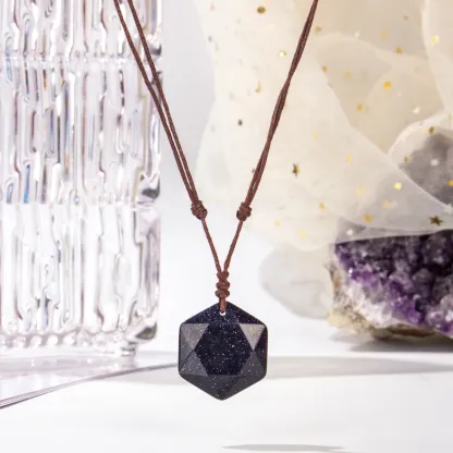 Hexagram Crystal Necklace – Six-Pointed Star Pendant for Balance & Intention