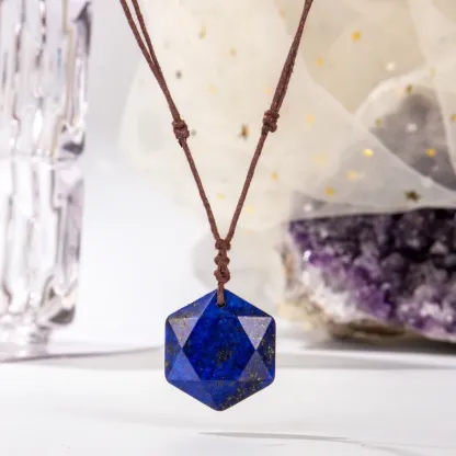 Hexagram Crystal Necklace – Six-Pointed Star Pendant for Balance & Intention
