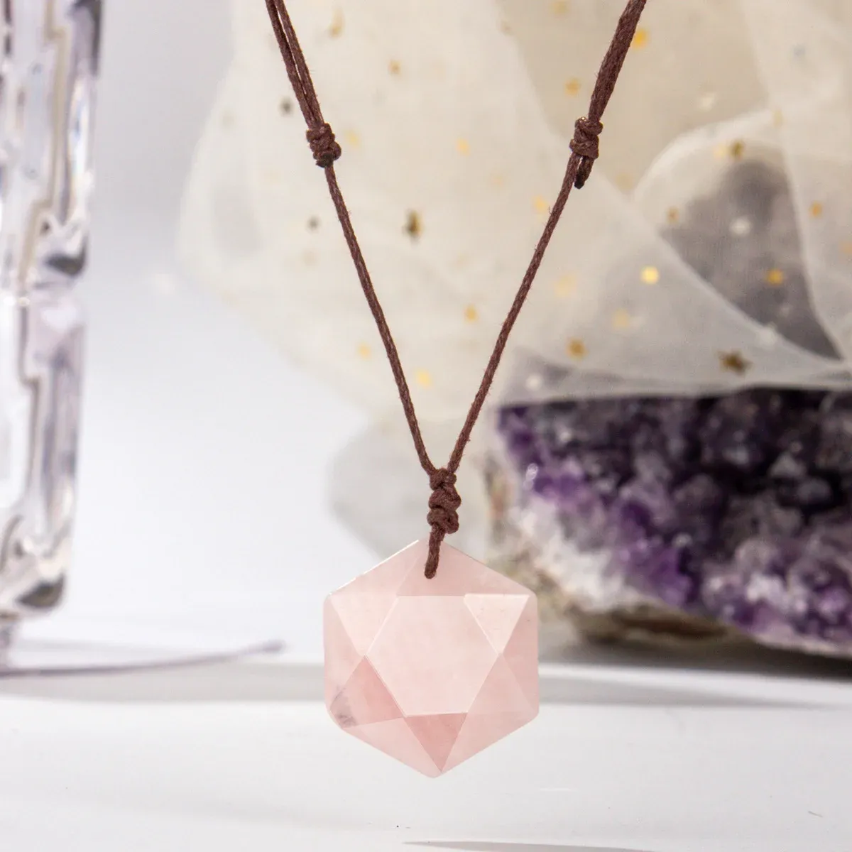 Hexagram Crystal Necklace | Six-Pointed Star Pendant
