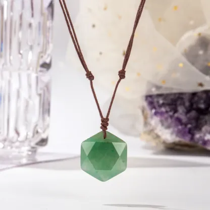 Hexagram Crystal Necklace – Six-Pointed Star Pendant for Balance & Intention