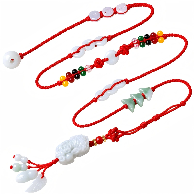 Jade Pixiu Waist Chain – Five Elements Braided Red Belly Chain