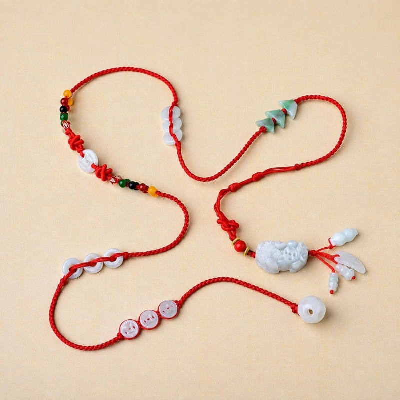 Jade Pixiu Waist Chain – Five Elements Braided Red Belly Chain