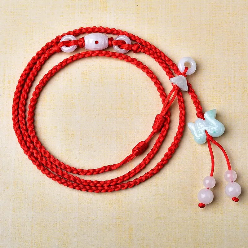 Jade Snake Waist Chain – Red Braided Belly Chain