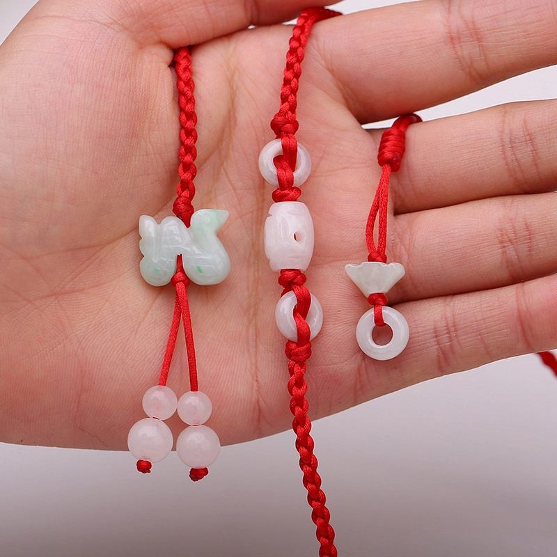 Jade Snake Waist Chain – Braided Red Belly Chain with Lucky Charms