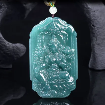 Jade Tara Guanyin Natural Jadeite Pendant – Compassion, Protection & Inner Peace