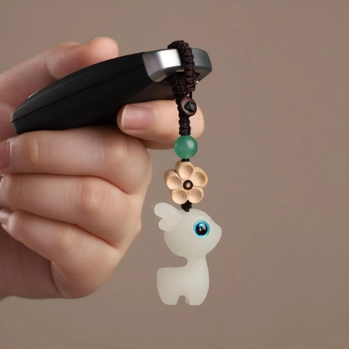 Luminous Deer & Boxwood Plum Blossom Keychain Car Charm for Safety
