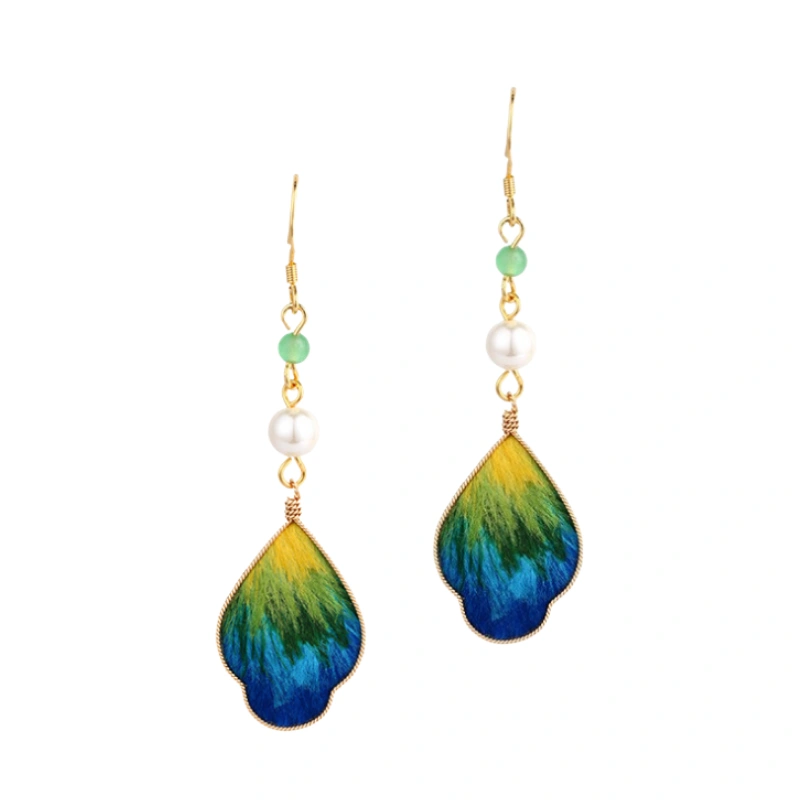 Majestic Mountain Silk Flower (RONGHUA) Pearl Silver Earrings - Grand Heritage Eternal Landscape