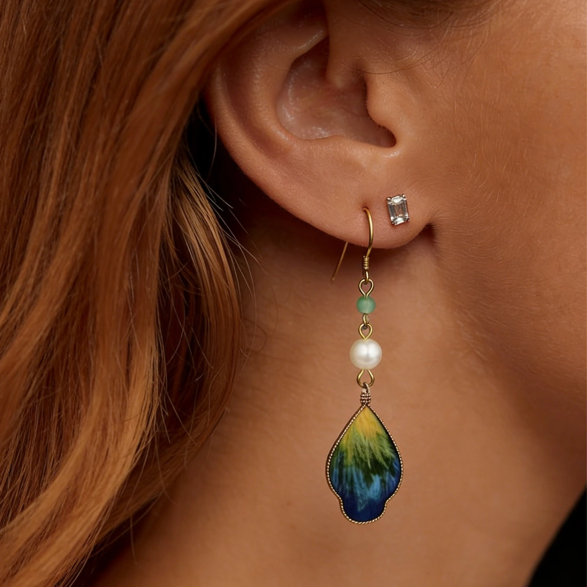 Majestic Mountain Silk Flower (RONGHUA) Pearl Silver Earrings - Grand Heritage Eternal Landscape