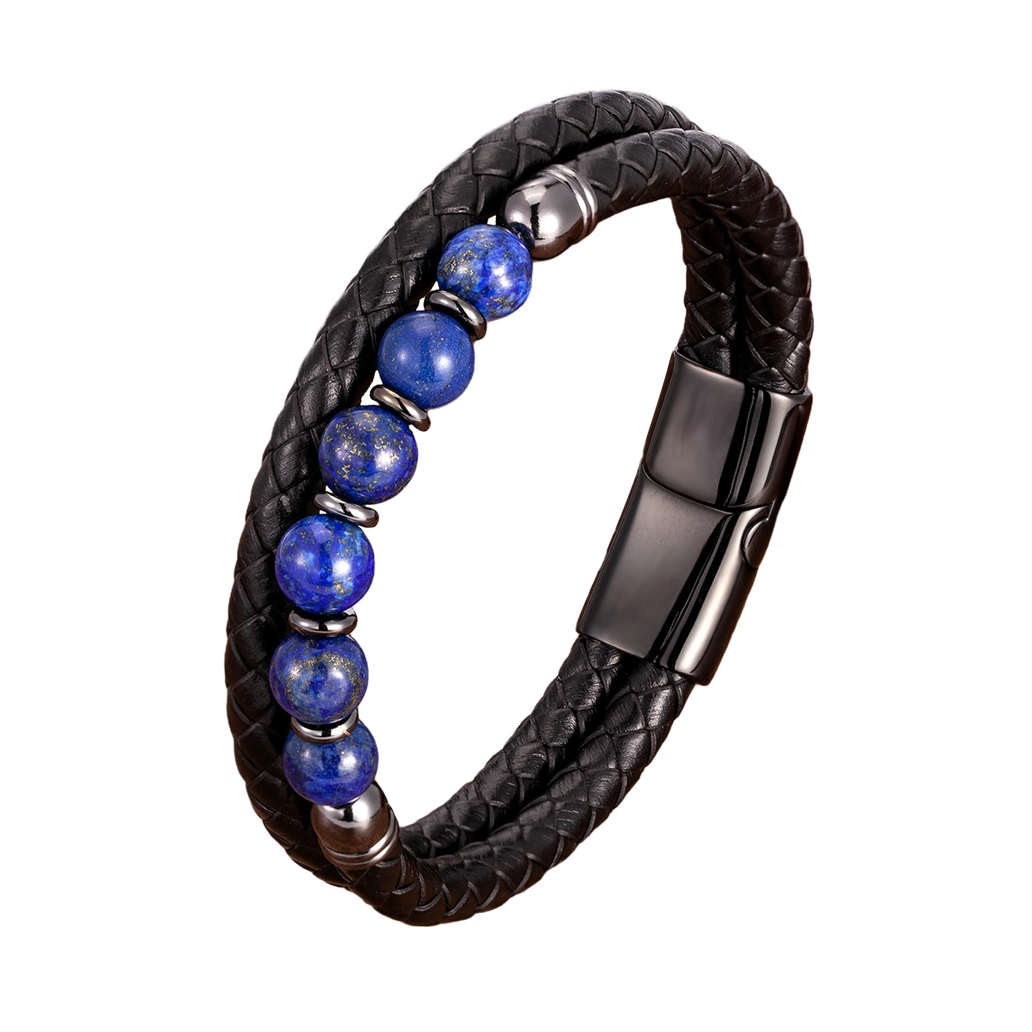 Men’s Natural Stone Double-Layer Braided Bracelet – Balance, Strength & Confidence