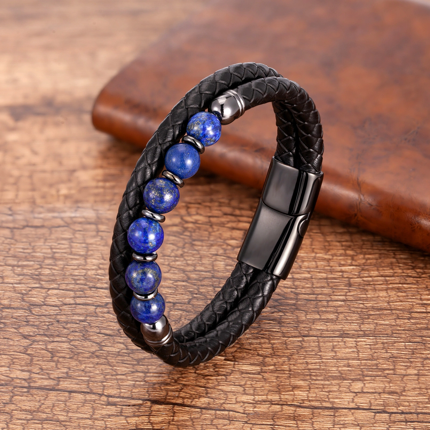 Men’s Natural Stone Double-Layer Braided Bracelet – Balance, Strength & Confidence