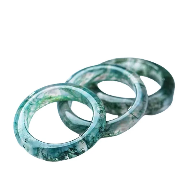 Moss Agate Ring – Green Botanical Patterns for Growth & Grounding