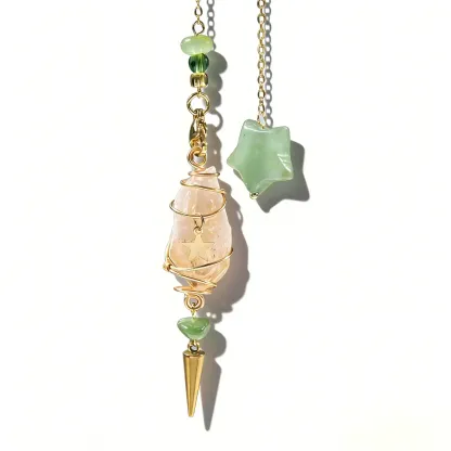 Raw Citrine & Silver Obsidian Car Charm for Safety & Wealth