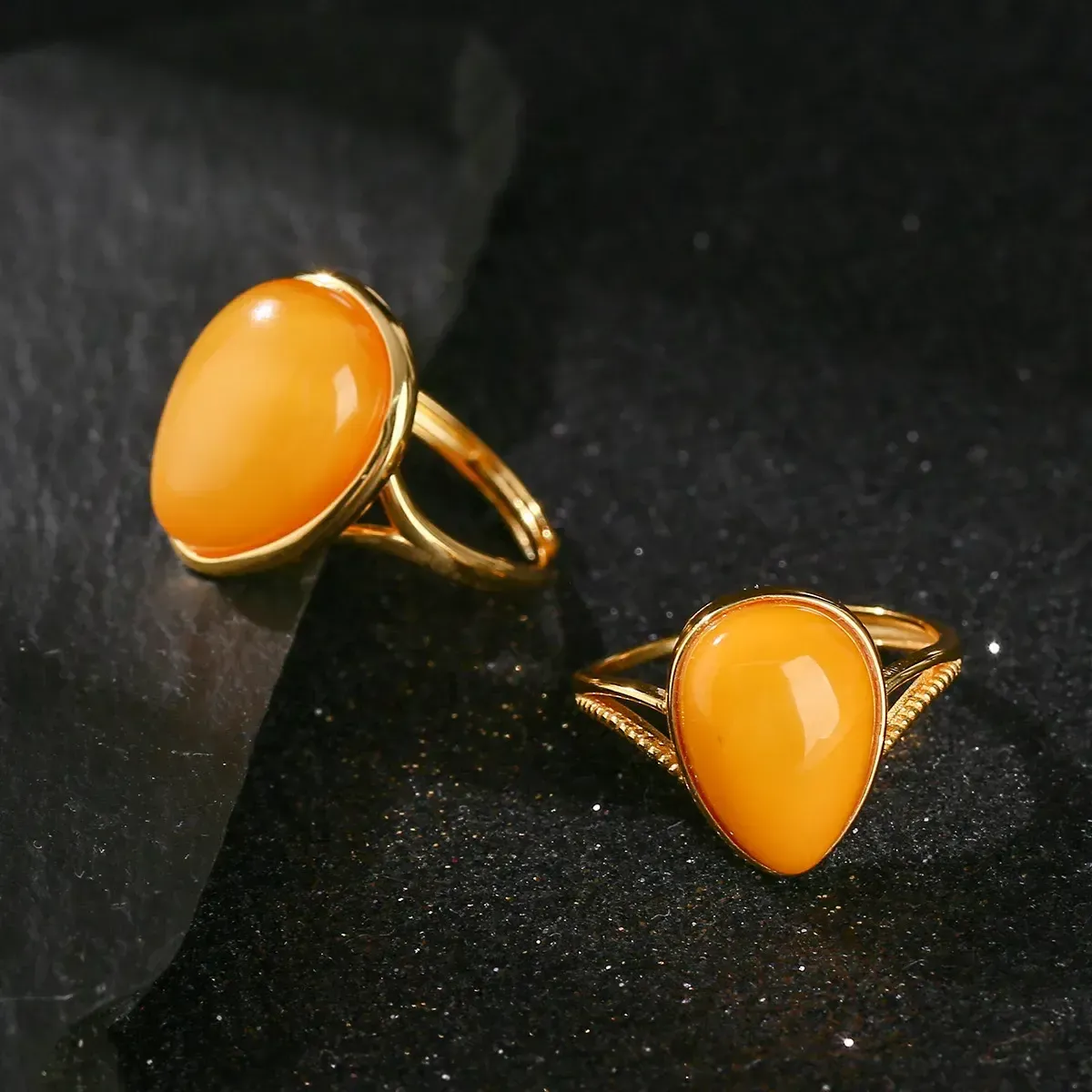 Natural Old Beeswax S925 Silver Ring for Inner Peace & Protective Harmony