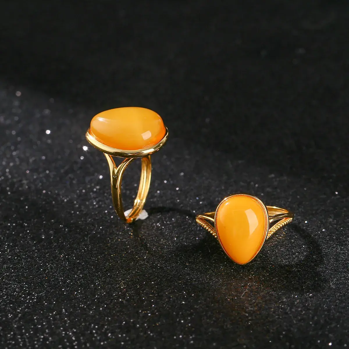 Natural Old Beeswax S925 Silver Ring for Inner Peace & Protective Harmony