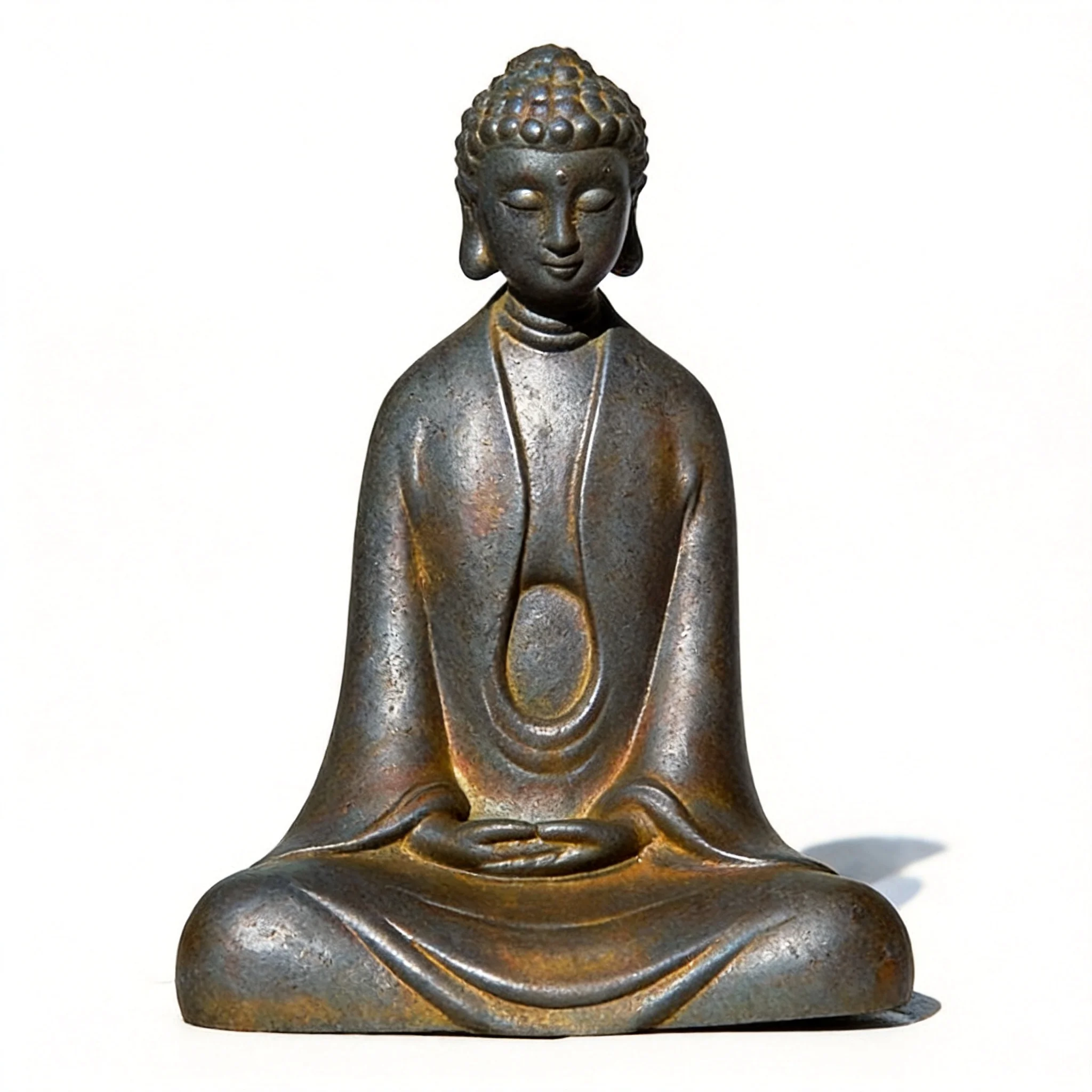 Natural Rust Iron & Resin Buddha Statue – Zen Serenity & Inner Peace