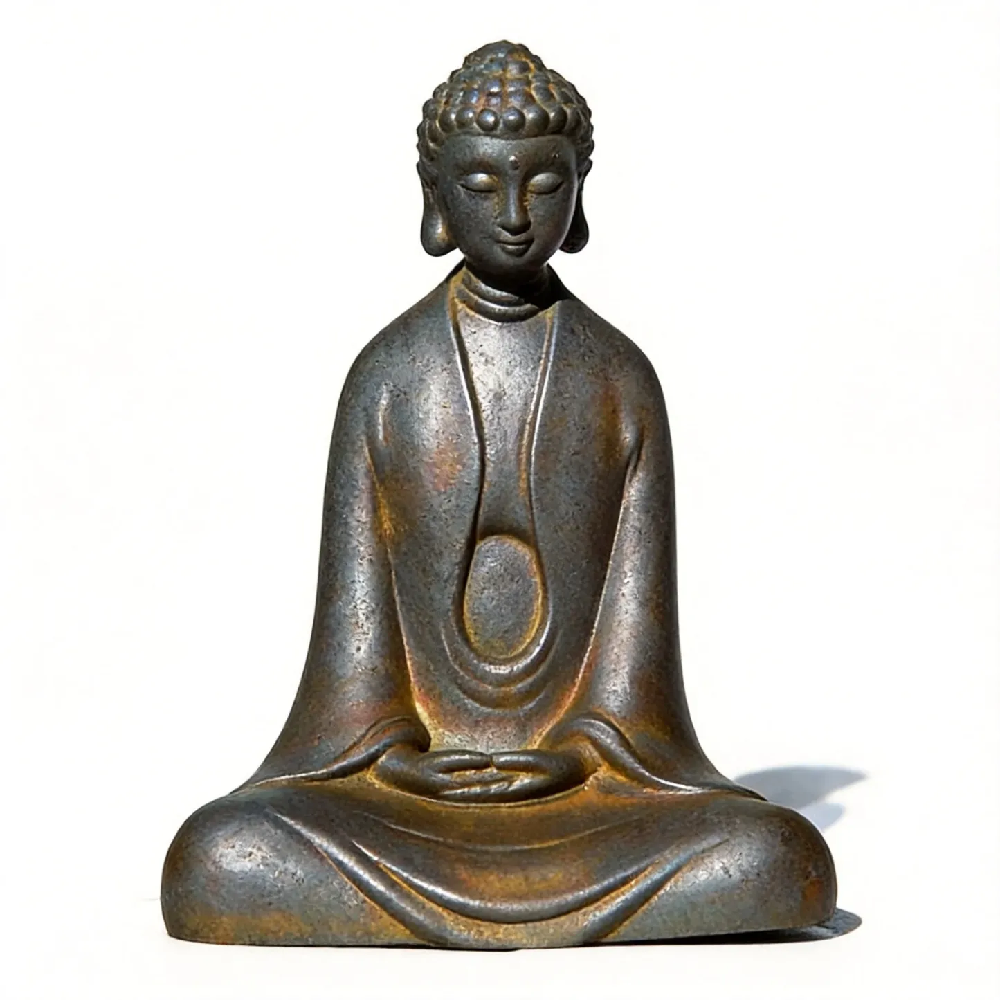 Natural Rust Iron & Resin Buddha Statue – Zen Serenity & Inner Peace