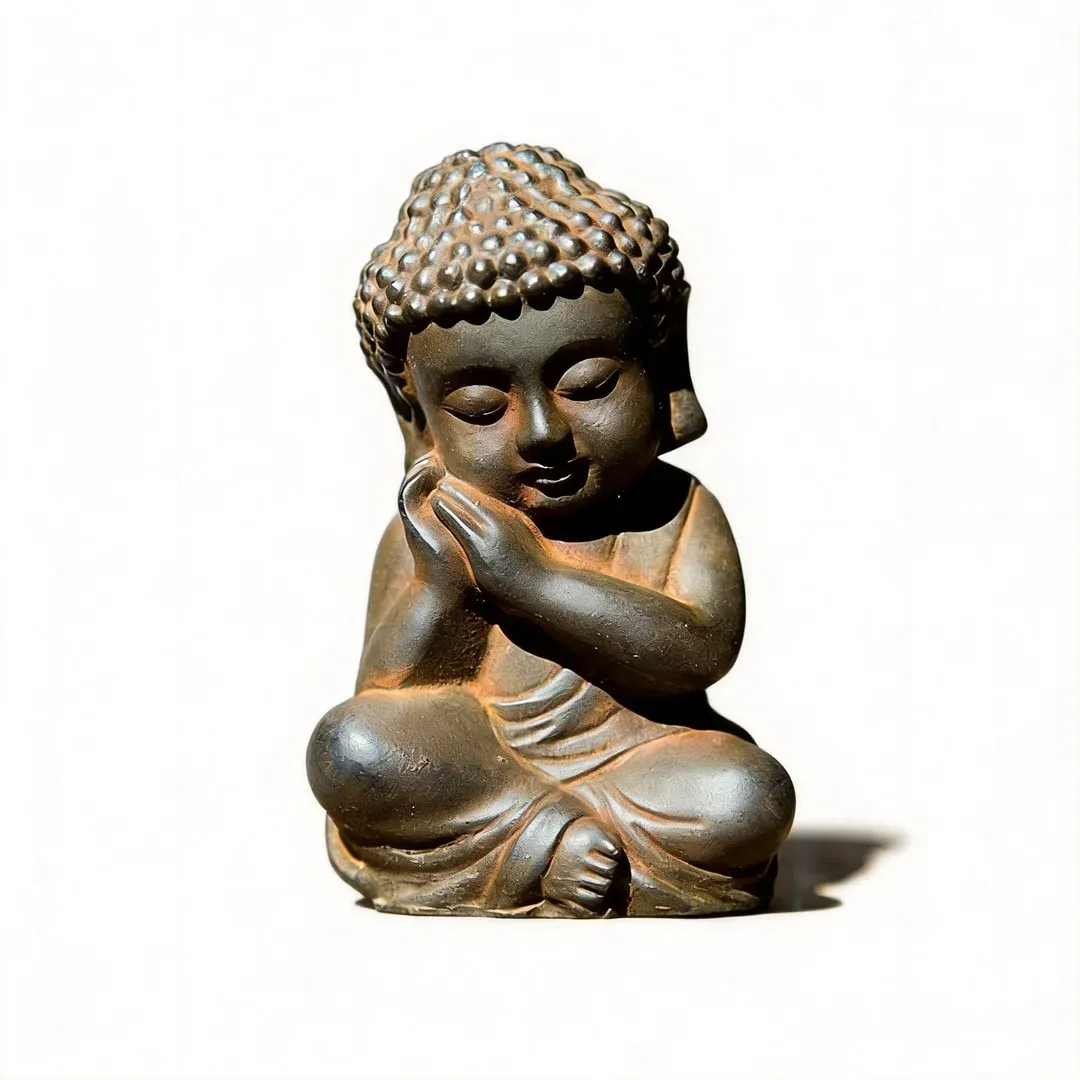 Natural Rust Iron Resin Shakyamuni Buddha Statue – Zen Serenity & Spiritual Protection