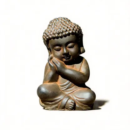 Natural Rust Iron Resin Shakyamuni Buddha Statue – Zen Serenity & Spiritual Protection