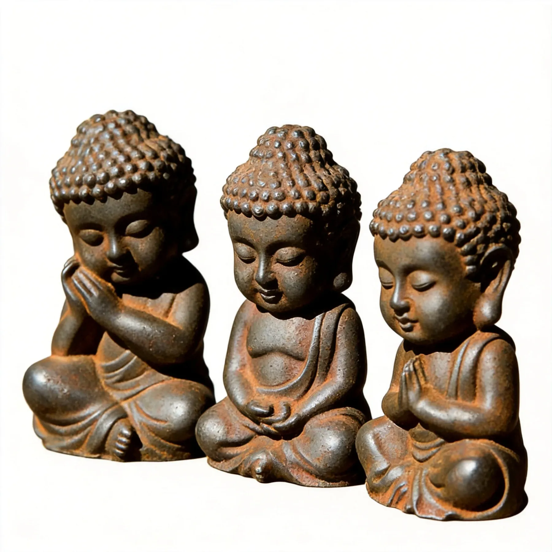 Natural Rust Iron Resin Shakyamuni Buddha Statue – Zen Serenity & Spiritual Protection