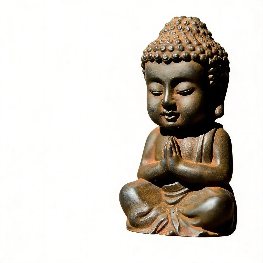 Natural Rust Iron Resin Shakyamuni Buddha Statue – Zen Serenity & Spiritual Protection