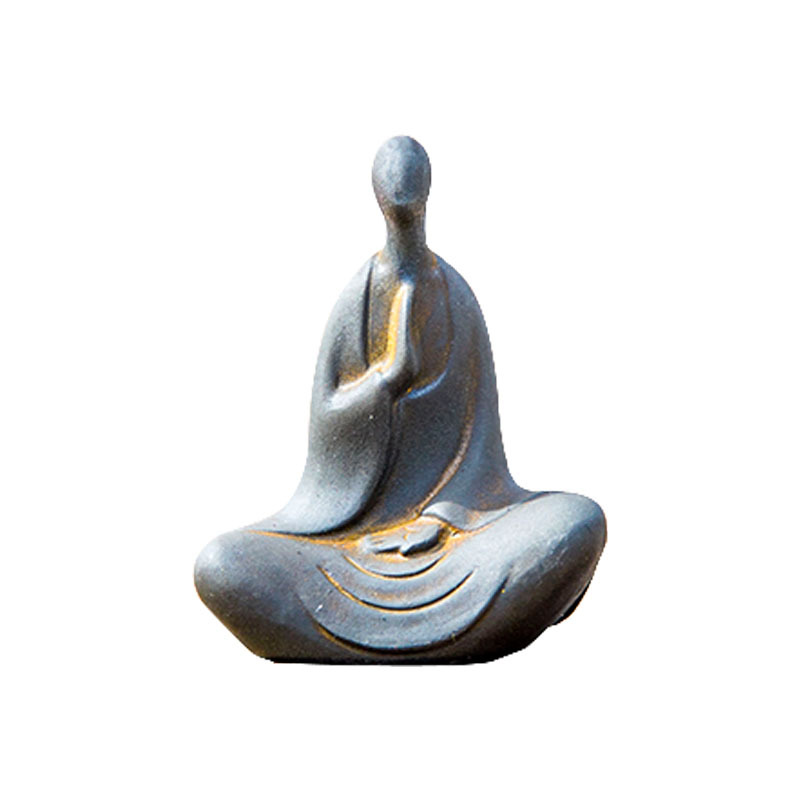 Natural Rust Iron & Resin Zen Buddha Statue for Inner Calm & Spiritual Mindfulness