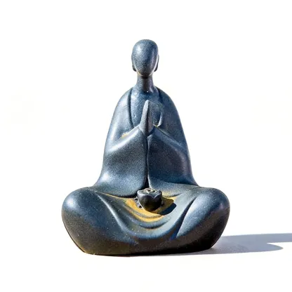 Natural Rust Iron & Resin Zen Buddha Statue for Inner Calm & Spiritual Mindfulness