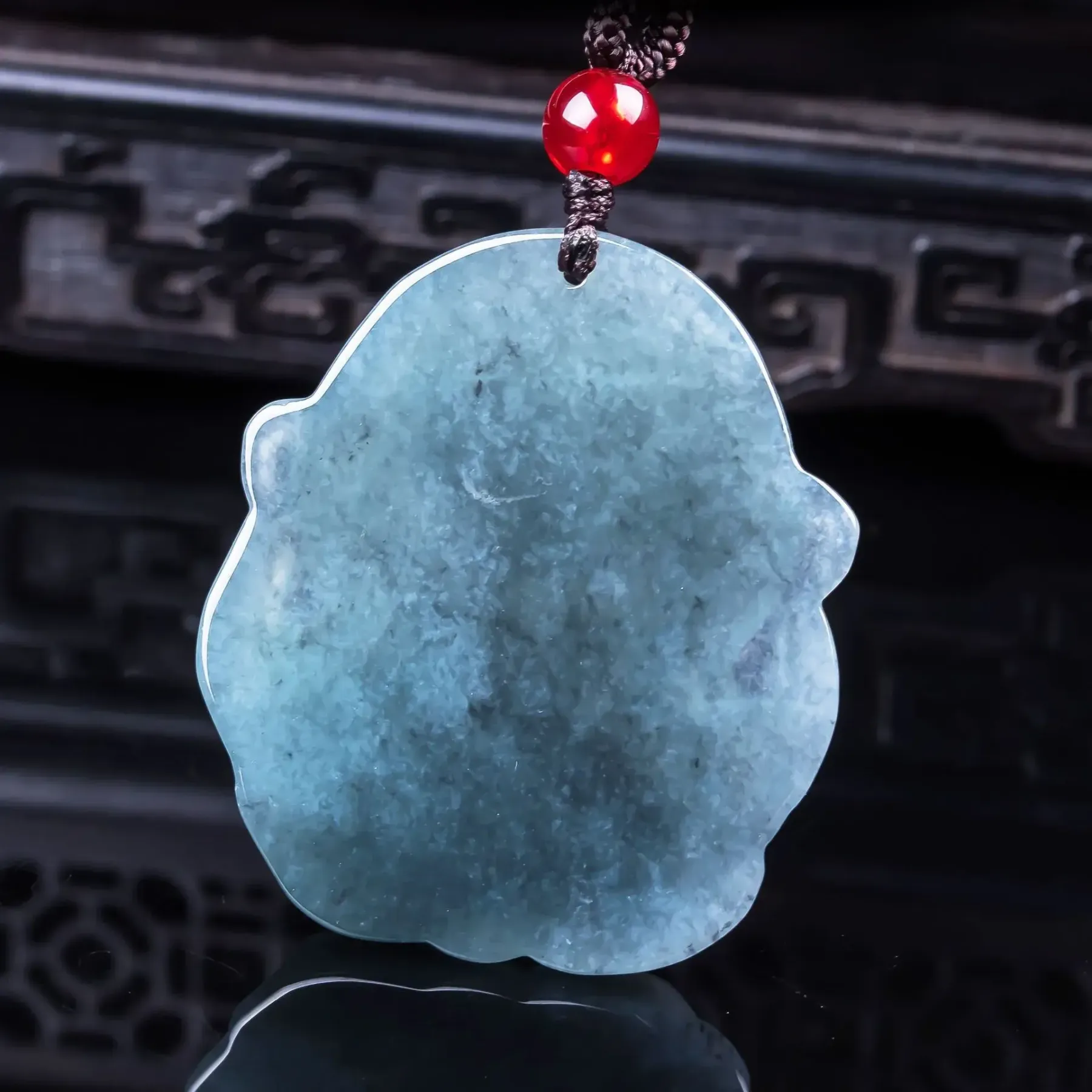 Nine-Tailed Fox Fairy Natural A-Grade Jadeite Necklace for Prosperity & Spiritual Protection