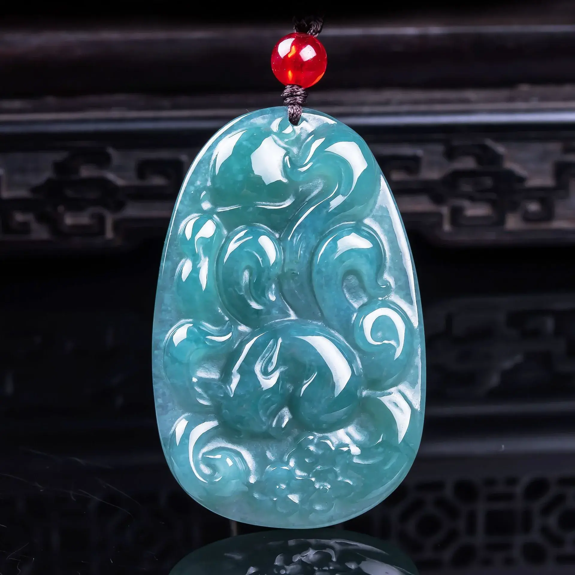 Nine-Tailed Fox Jadeite Necklace for Love, Charm & Protection